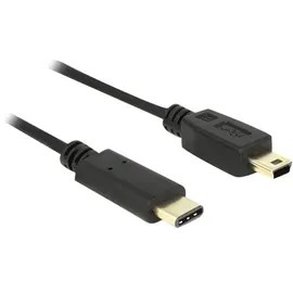 DeLock USB-Kabel USB 2.0 USB-Mini-B Stecker, USB-C® Stecker 2.00m Schwarz 83336