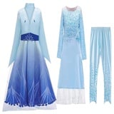 Emin ELSA Kostüm Mädchen Prinzessin Schneekönigin Eiskönigin ELSA 3 Kostüm Langarm Kleid Outerwear Hosen Outfit Set Verkleidung Halloween Weichnachten Ankleiden