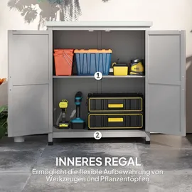 Outsunny Gartenschrank 79 x 43 x 92 cm Grau
