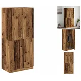 vidaXL Kleiderschrank Altholz-Optik 90x52x200 cm Holzwerkstoff