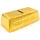 Dekohelden24 Sparfigur, Sparbarren, Goldbarren Spardose, Sparbüchse, Kinderspardose, Goldbarrenspardose, Sparschwein als Goldstück, Dekogldbarren mit Sparfunktion aus Keramik in Gold, L/B/H 16 x 9 x 5 cm.