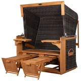 dekoVries GmbH Strandkorb deVries PURE® Friesland Sylt XL - PE stone grey - Dessin 236 - inkl. Schutzhülle