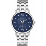 BULOVA 96B447 Herrenuhr Automatik Hudson Stahl/Blau