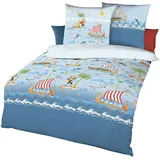 KAEPPEL Biber Bettwäsche Wikinger blau 135x200+80x80 cm