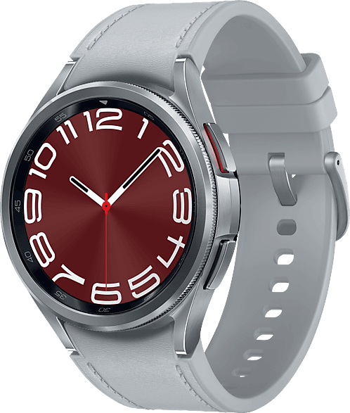 SAMSUNG Galaxy Watch 6 Classic 43 mm Smartwatch Kunstleder, S/M, Silver