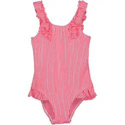 Badeanzug BLUE SEVEN "Blue Seven Mädchen Badeanzug Einteiler Bademode Schwimmanzug", Kinder, Gr. 116/122, pink (420, pink), Polyester, Polyamid, Elasthan, bedruckt, Badeanzüge, Rüschen