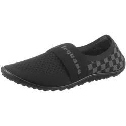 Barfußschuh LEGUANO "CHESS", Herren, Gr. 43, schwarz (schwarz, grau), Textil, sportlich, Schuhe Barfußschuh Slipper, Slipper, Freizeitschuh, Bequemschuh verstärkt das taktile Empfinden
