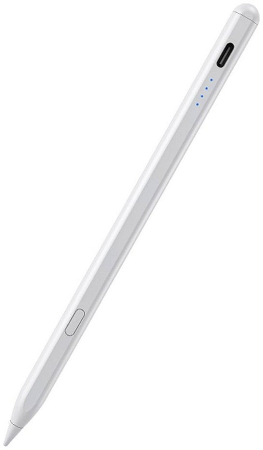 REDOM Eingabestift Stift Stylus Pen Touchstift Pencil Touchscreen f. Apple iPad 2018-2023 (Magnetische Adsorption des iPads, 1-St., Hochpräzise Handflächenerkennung 4 LED-Anzeige Neigungsempfindlich) Magnetisches Pen Kompatibel mit iPad iPad Pro iPad Mini iPad Air weiß