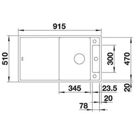 Blanco Axia III 5 S rechts Einbauspüle silgranit schwarz Drehknopfventil 915 x 510 mm