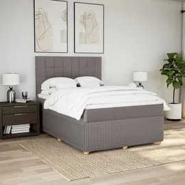 vidaXL Boxspringbett 140 x 200 cm Taupe