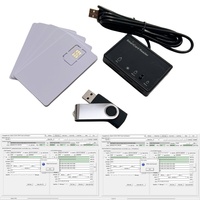 MCR3516 SIM Reader Writer Mini Nano Micro 2FF, 3FF, 4FF SIM Card + 5pcs Programmable Blank LTE USIM 4G Card WCDMA GSM + SIM Personalize Software