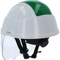 Arbeits-Schutzhelm mit Gesichtsschutz, grün - grün