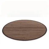 Homestyle4u 374, Bambusteppich rund 90 cm Bambusmatte Bad rutschfest Teppich Dunkel Braun