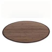Homestyle4u 374, Bambusteppich rund 90 cm Bambusmatte Bad rutschfest Teppich Dunkel Braun