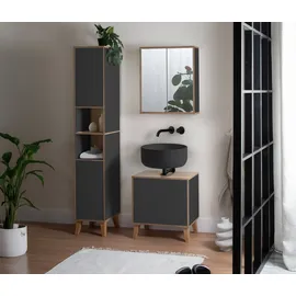 roba Morena Badschrank 32,5 x 195 x 0 cm Grau/Eiche