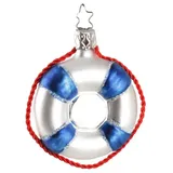 INGE-GLAS Inge Glas - Christbaumschmuck, Baumschmuck - Rettungsring - 7 cm - mundgeblasenes Glas