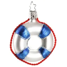 INGE-GLAS Inge Glas - Christbaumschmuck, Baumschmuck - Rettungsring - 7 cm - mundgeblasenes Glas