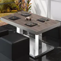GGM Möbel Bistro Loungetisch 120 x 70 x 41 cm Light Wenge/Edelstahl