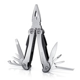 Brandson Multitool 13 in 1 - Multifunktionswerkzeug 10,5 cm - Zange Säge Messer Kartonöffner Feile Drahtschneider Flaschen- und Dosenöffner 4 Schraubendreher - Edelstahl