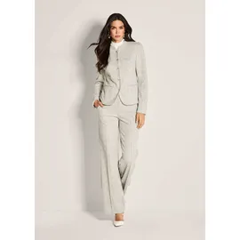 Madeleine Eleganter Businessblazer mit Stehkragen in steingrau / wollweiß), | Gr.: 42