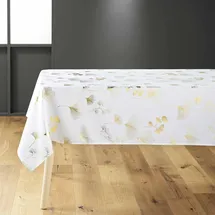 bricoline Tischdecke Rechteckig Bloomy 150 x 300 cm Weiß/Gold