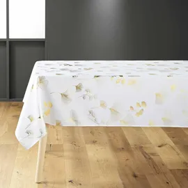 bricoline Tischdecke Rechteckig Bloomy 150 x 300 cm Weiß/Gold