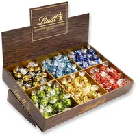 Lindt Schokolade LINDOR Thekendisplay | 1718 g | Ca. 138 Kugeln in den Sorten Milch, Dark 70%, Feinherb, Stracciatella, Weiß, Pistazie | Pralinengeschenk | Schokoladengeschenk | Großpackung