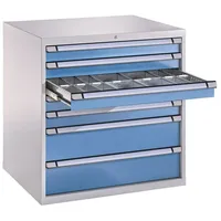 Thurmetall Schubladenschrank Stahl 100,5x100x69,5 cm blau 7 Schübe