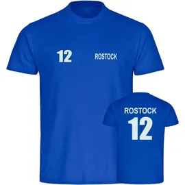 multifanshop Kinder T-Shirt - Rostock - Trikot Nummer 12 - Druck weiß - Kind