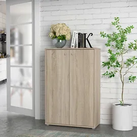 Forte Kommode TEMPRA 2 73,7 x 111,1 x 34,8 cm Sonoma Eiche / Beige