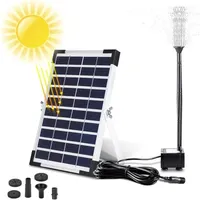 5-w-solar-gartenbrunnen – 380 L/h Durchflussrate – 60 Cm Sprühhöhe – 3 Düsen Für Teiche Und Wasserspiele – Solar-wasserpumpe