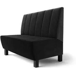 Meyer F | Gastrobank | B:H 140 x 100 cm | Schwarz | Tief Gestreift | Samt