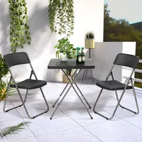 Sekey Balkonmöbel Set Kleiner Balkon Klappbar Gartenmöbel Set Balkonset Schwarz