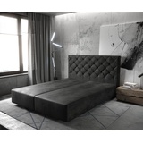 DeLife Boxspringgestell Dream-Great 160x200 cm Mikrofaser Anthrazit Vintage