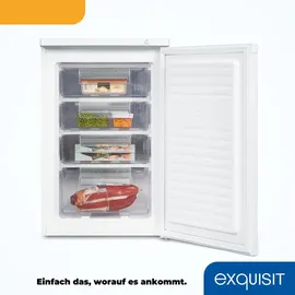 GGV Exquisit Exquisit Gefrierschrank, Tiefkühlschrank, 4-Sterne-Gefrieren, 91 Liter, Gefrierschrank klein, GS512-040E weiss