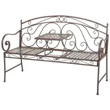 Metall Bank mit ausklappbarem Tisch - 2 / 3 Sitzer - Park Garten Sitz Bank Eisen