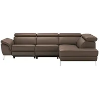 uno Ecksofa Leder  Dallas , braun , Maße (cm): B: 283 H: 74 T: 228.0