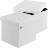 CASARIA Hocker mit Stauraum Faltbar Deckel Gepolstert 38x38cm Schlafzimmer Wohnzimmer Flur Sitzhocker Fußhocker Polsterhocker