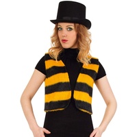 KarnevalsTeufel Kostüm-Set Biene, 2-TLG Weste und Zylinder (ca. 58 cm), gelb, schwarz | M, XL | Plüsch, Tierkostüm, Karneval, Mottoparty (XL)