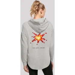 Kapuzenpullover F4NT4STIC "SIlvester Party Happy People Only", Damen, Gr. L, grau, Obermaterial: 100% Baumwolle, casual, oversize, Langarm, Pullover, Print