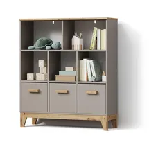 livinity® Kinderregal Mailo 98,4 x 113,4 cm Eiche grau
