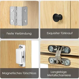 Costway 2 in 1 Nähschrank und Schreibtisch, Nähtisch klappbar, Nähmaschinentisch rollbar, Nähmaschinenschrank, Mehrzwecktisch, Arbeitstisch