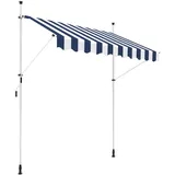 home trends Klemmmarkise Klemmmarkise Balkonmarkise ohne Bohren Sonnenschutz Höhenverstellbar blau 130 cm x 350 cm