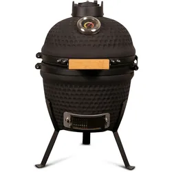 Patton Kamado Grill Holzkohlegrill "Classic", Grill Ø28cm, Mattschwarz