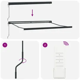 vidaXL Automatische einziehbare Markise 300 x 250 cm schwarz