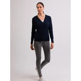 CASH-MERE.CH Strickjacke V-Ausschnitt Blau M