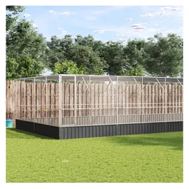 vidaXL Vogelkäfig Voliere mit Erweiterung 832 x 414 x 212 cm silber