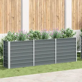 vidaXL Garten-Hochbeet verzinkter Stahl rechteckig 240 x 40 x 77 cm Grau  