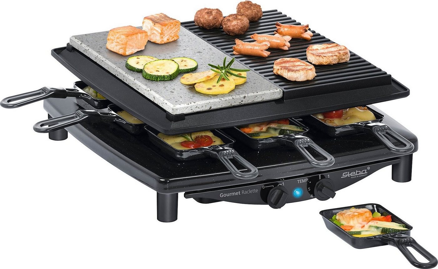Produktbild Steba Raclette RC 4 Plus, 8 Raclettepfännchen, 1450 W schwarz