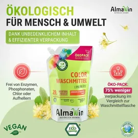AlmaWin Colorwaschmittel Flüssig 1,5L 20 WL